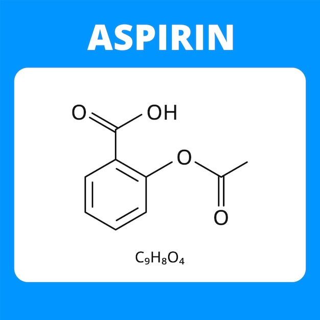Vecteur De Structure De Formule Chimique De La Chimie De L'aspirine