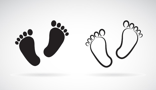 Vecteur de style plat d'icône de pied de bébé isolé sur fond blanc. Logo ou icône de pied. Illustration vectorielle en couches modifiable facile.