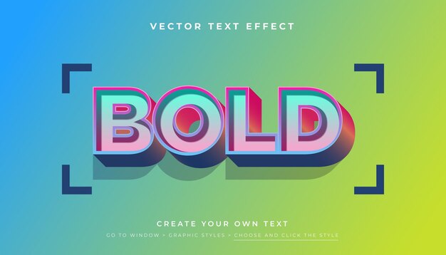 Vecteur de styles graphiques d'effet de texte coloré 3D Bold Fun