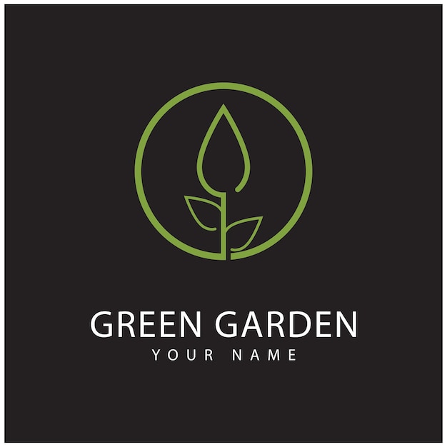 Le Vecteur Et Le Symbole Du Logo Du Jardin Vert