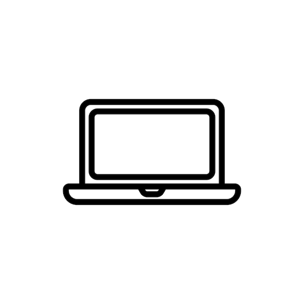 Vecteur de symbole de signe d'ordinateur portable