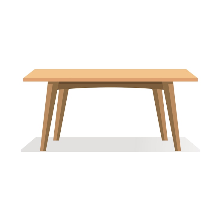 Vecteur vecteur une table marron sur fond blanc
