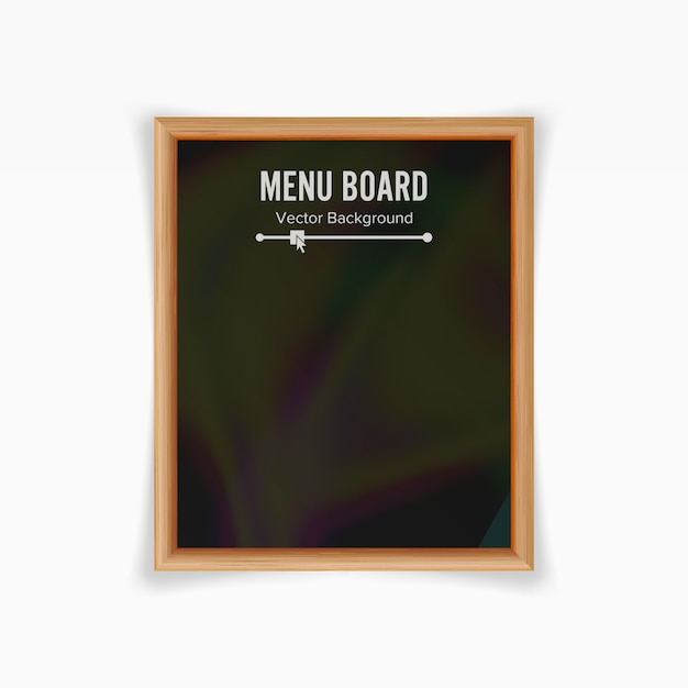 Vecteur, tableau noir, menu