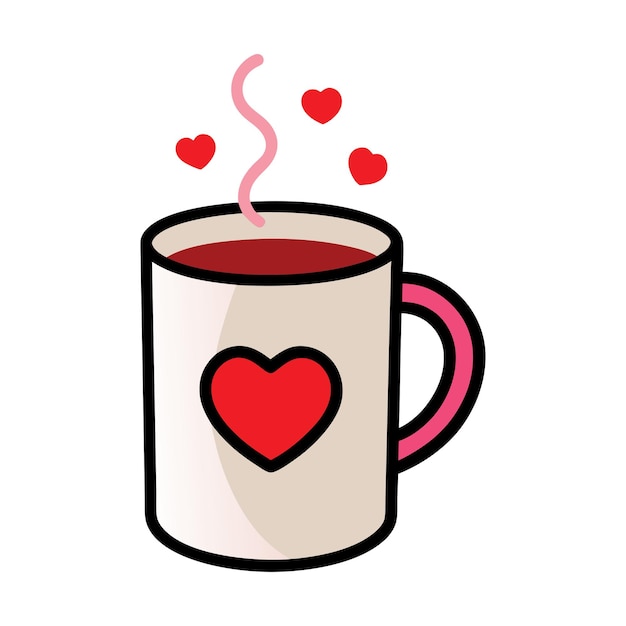 vecteur de tasse de café à thème aimé