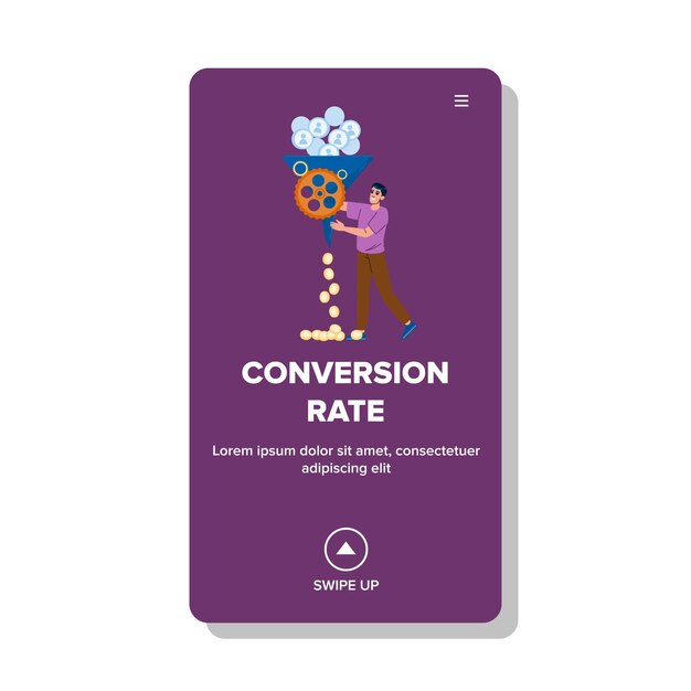 Vecteur vecteur de taux de conversion d'optimisation