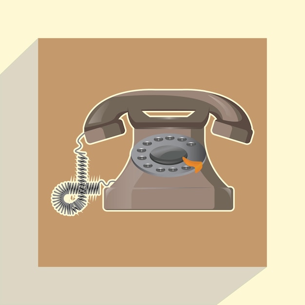vecteur de téléphone à la maison vintage