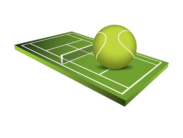 Vecteur De Terrain De Tennis 3d