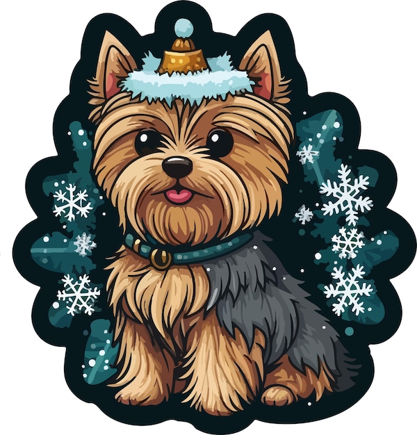 Vecteur De Terrier De Chien De Noël