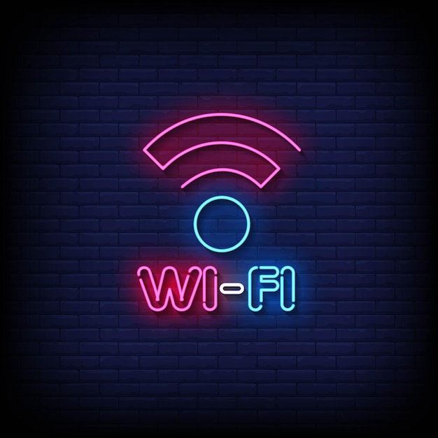 Vecteur vecteur de texte de style enseignes au néon wifi