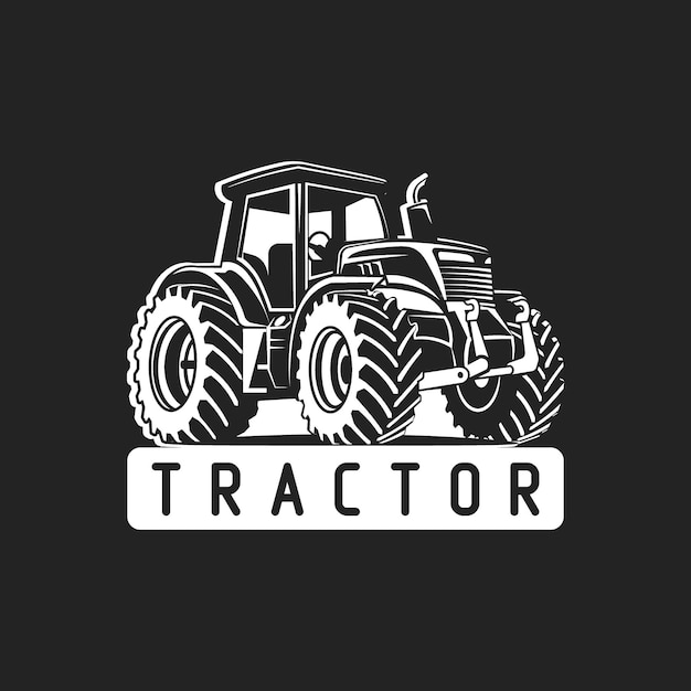 Vecteur de tracteur noir et blanc