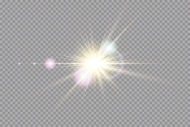 Vecteur Transparent Lumière Du Soleil Spécial Lens Flare Effet De Lumière Soleil Isolé Sur Fond Transparent G