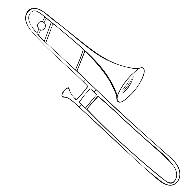 Vecteur vecteur de trombone noir et blanc dessiné à la main sur fond blanc