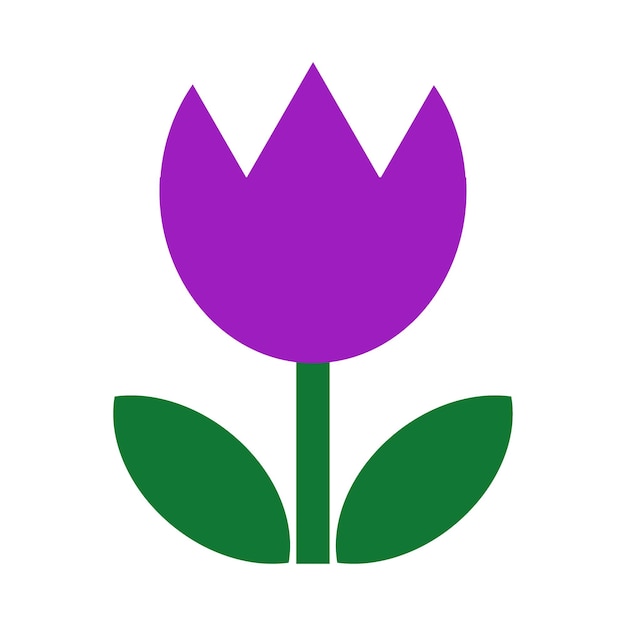 Vecteur de tulipe. Icône tulipe violette sur fond blanc.