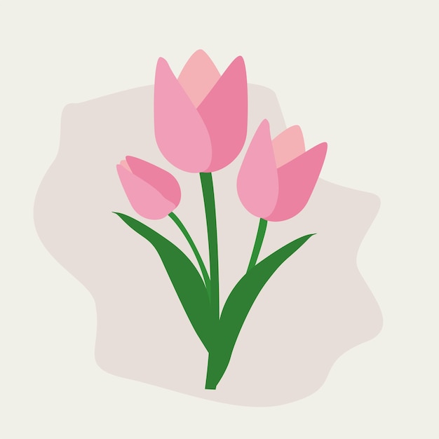 Vecteur De Tulipe. Tulipes. Icône Plate Tulipe. Journée De La Femme. Illustration Vectorielle.