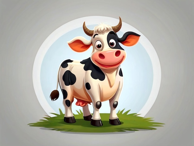 vecteur vache laitière debout personnage de dessin animé isolé