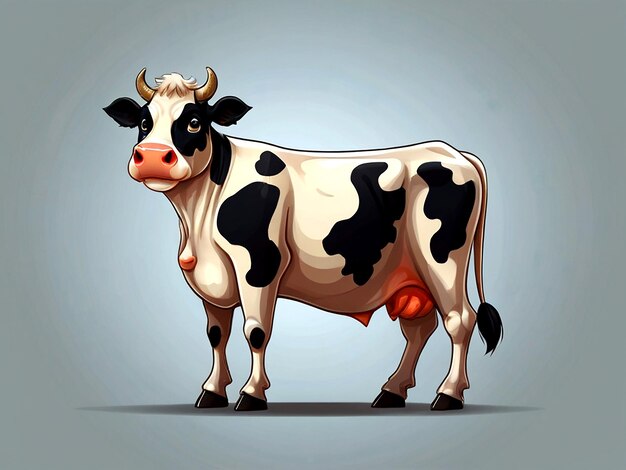 Vecteur vecteur vache laitière debout personnage de dessin animé isolé