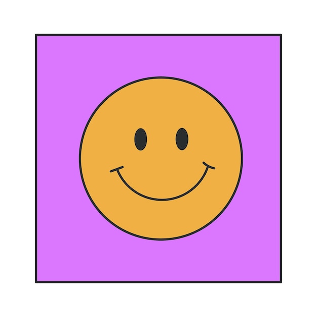 Vecteur vecteur vecteur dessiné à la main doodle croquis sourire jaune