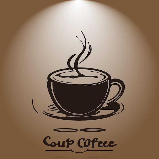 Vecteur vecteur de vecteur une tasse de conception de contour de logo de café
