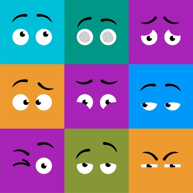 Vecteur vecteur de visage amusant emojis carrés