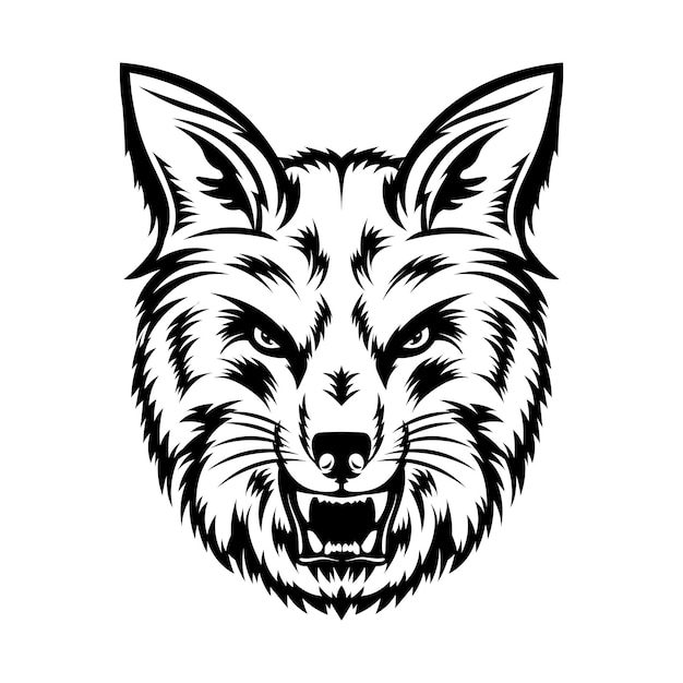 Vecteur de visage de loup en colère