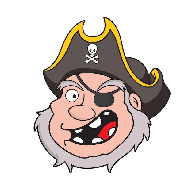 Vecteur vecteur de visage de pirate vieil homme drôle