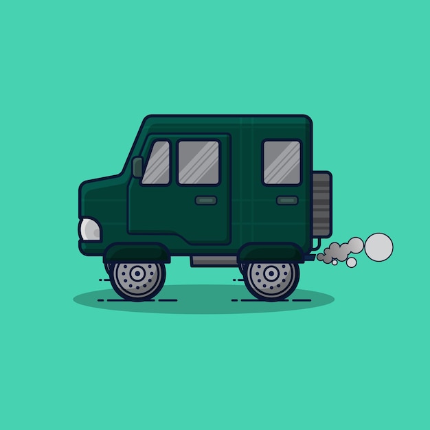 Vecteur de voiture jeep vert foncé