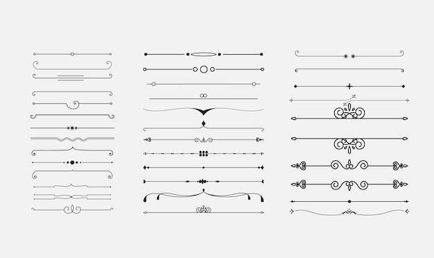Vecteurs d'éléments décoratifs calligraphiques