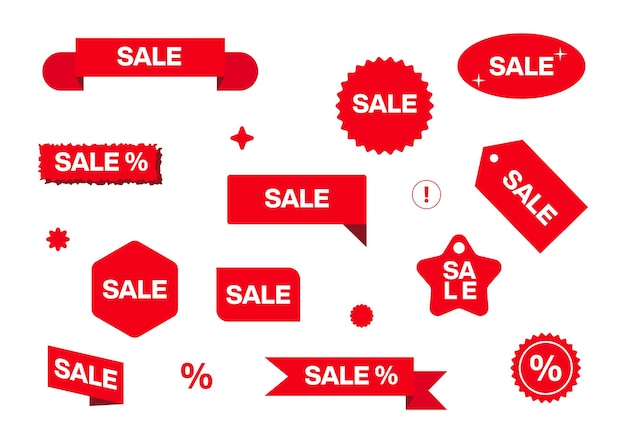 Vecteurs d'étiquettes de vente