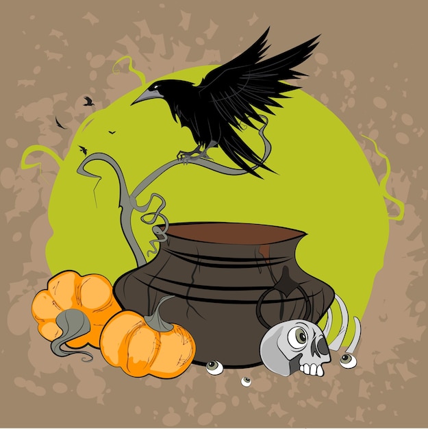 Vecteur vecteurs pour le site web de la couverture de la journée d'halloween avec espace de copie pour le texte illustration vectorielle