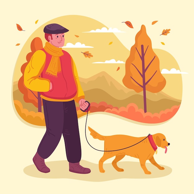 Vectezy_fallactivityoutdooractivité affiche d'illustration