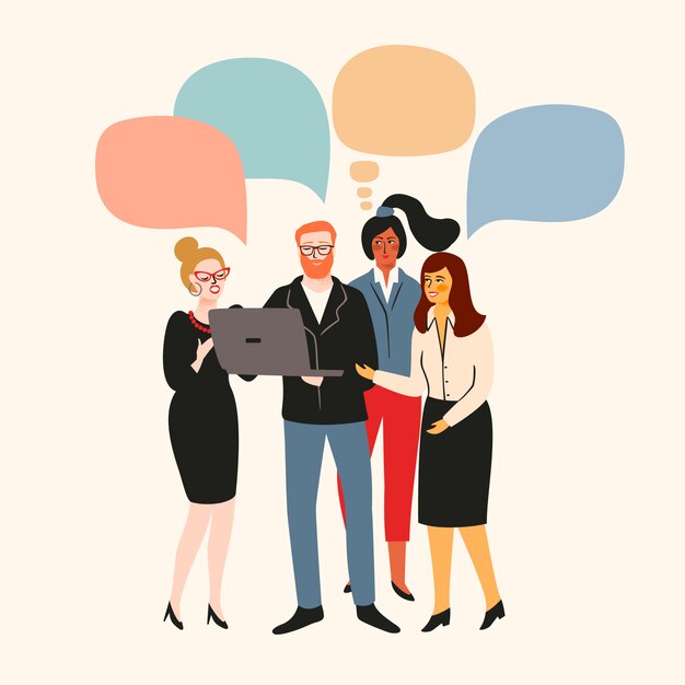 Vectior illustration of office people, businessmen, managers.