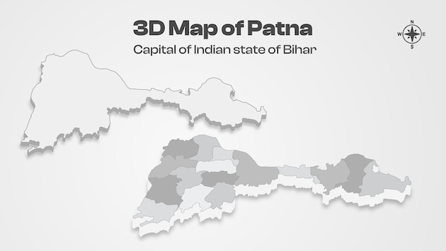 Vector_3D_Map_Of_Patna_district_Capital_of_Bihar