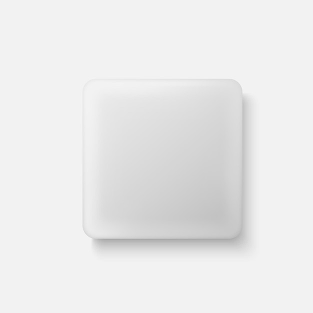 Vector 3d modèle de vue supérieure en blanc métallique blanc rond et carré réaliste pour la maquette de marque
