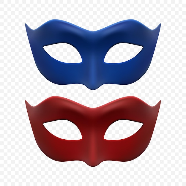 Vecteur vector 3d réaliste carnaval visage masque icône ensemble masques pour la décoration de fête mascarade gros plan isolé modèle de conception de masque pour homme ou femme carnaval parti secret héros étranger concept