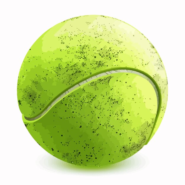 Vector_3d_réaliste_vert_texturé_ballon De Tennis_icône