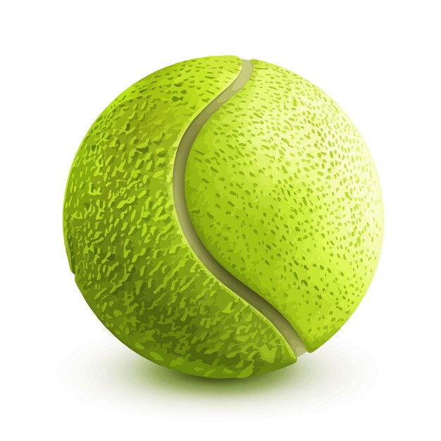 Vector_3d_réaliste_vert_texturé_ballon De Tennis_icône