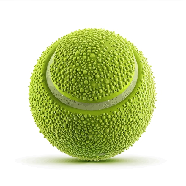 Vecteur vector_3d_réaliste_vert_texturé_ballon de tennis_icône