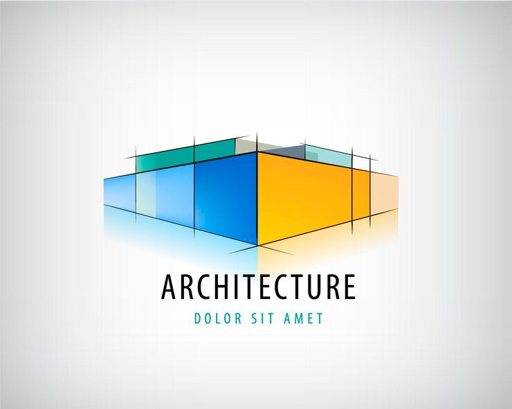 Vector abstract 3d architecture signe bâtiment plan logo maison design