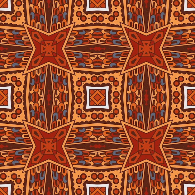 Vector Abstrait Ethnique Motif Tribal Fond. Imprimé Géométrique Sans Fin