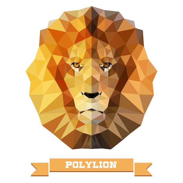 Vector Animal Illustration Lion Style De Polygone