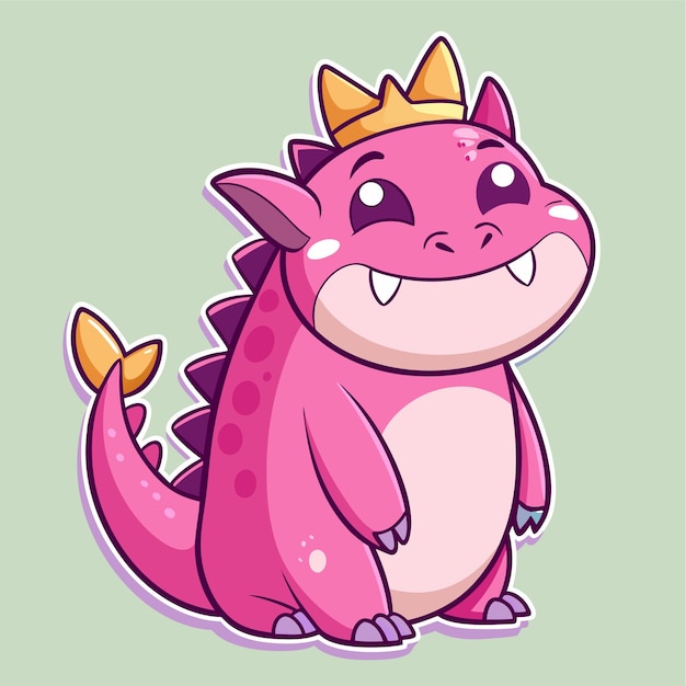 Vector d'autocollant de bébé dragon mignon