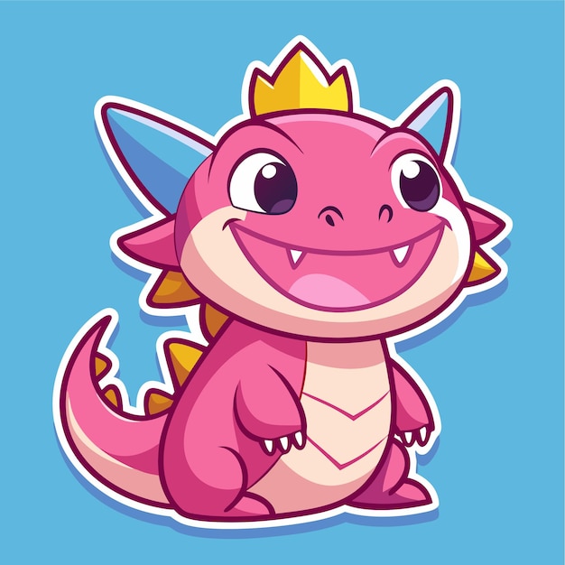 Vector d'autocollant de bébé dragon mignon