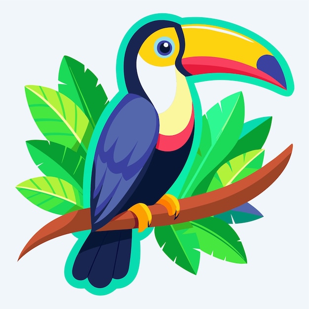 Vector d'autocollant d'oiseau magnifique