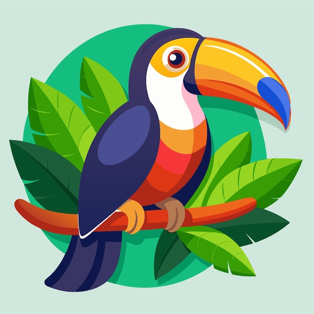 Vector d'autocollant d'oiseau magnifique