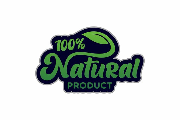 Vecteur vector de badge de timbre de l'étiquette du produit 100 % naturel