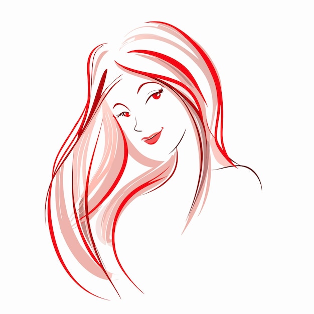 Vector de belle femme sur fond blanc