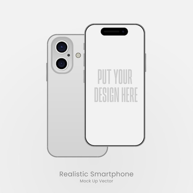 Vector blanc de la maquette Iphone 16 éditable premium