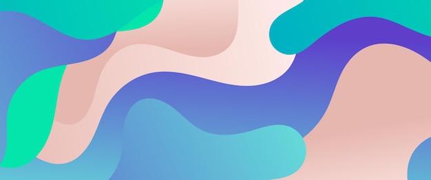Vector bleu beige et vert gradient moderne abstrait bannière simple avec ondes et éléments liquides illustration vectorielle vecteur pour les présentations flyers affiches fond rapport annuel invitation