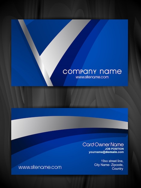 Vector Blue Business Card Template Design