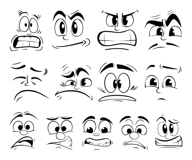 Vector Cartoonface Set d'illustrations colorées pour l'art numérique